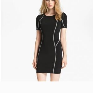 A.L.C. Black Mini Dress with Piping Accents